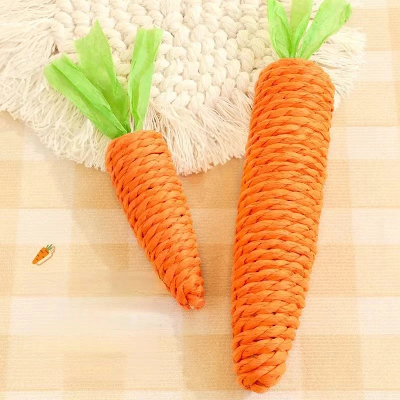 Carrot Cat Toys Pet Toys Durable Paper Rope Woven Puppy Chew Toys for Cats Molar Cleaning Teeth Pet Supplies Cat Accessories