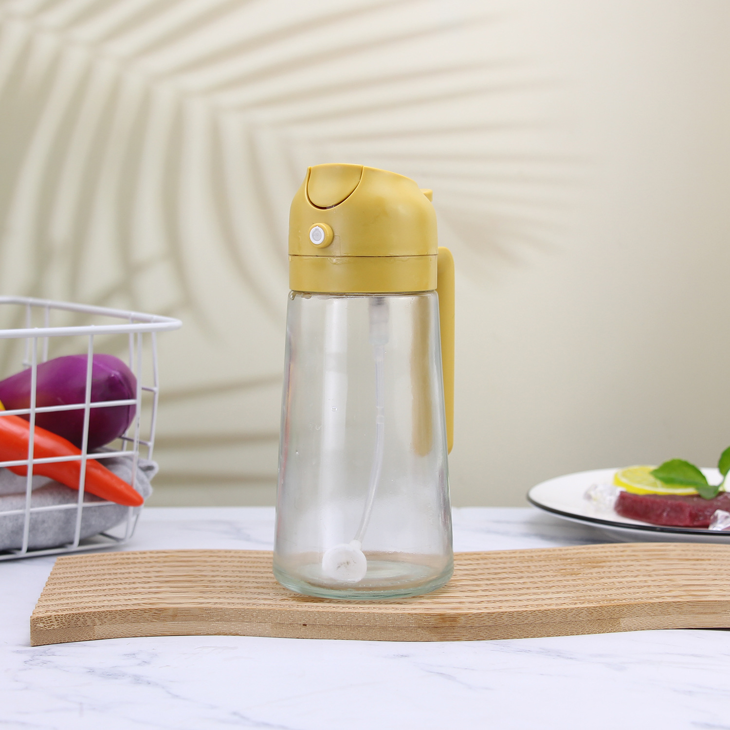 Portable Spray Bottle Spray Oil Pouring 2-in-1 Home Kitchen Glass Spray Bottle Fat Reducing Spray Bottle Shenqi