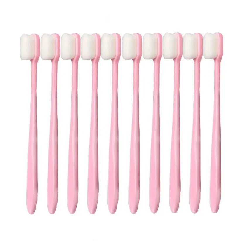 10pcs/set Toothbrush Million Nano Bristle Ultrafine Adult Tooth Brush Teeth Deep Cleaning Dental Oral Care Brush Portable Travel