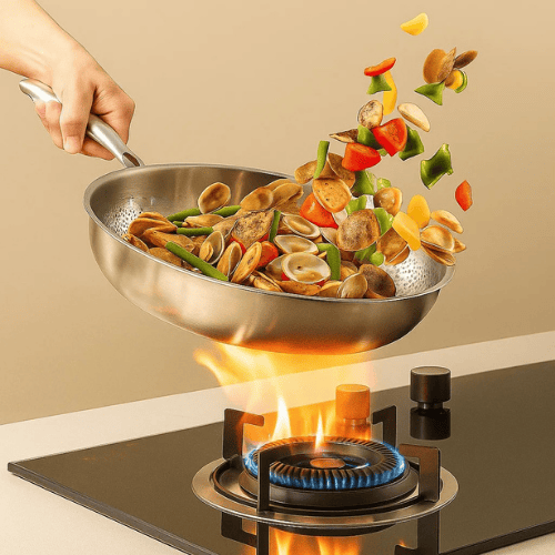 Pan for Induction & Gas | Uncoated Titanium Pan