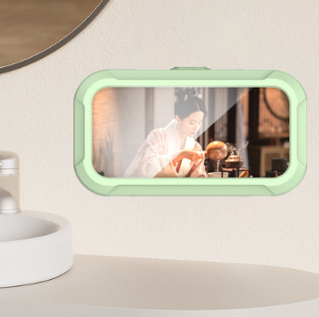 Bathroom cell phone waterproof box shower catching up on TV shows watch TV show God bathroom kitchen lazy touch screen hole-free bracket