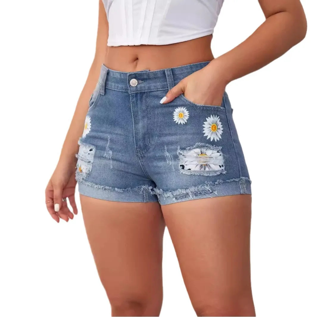 Women's Denim Shorts Tassel Ripped Holes Hot Pants Slim Mini Sexy Club Jean Short Casual Streetwear Female Summer Breechcloth