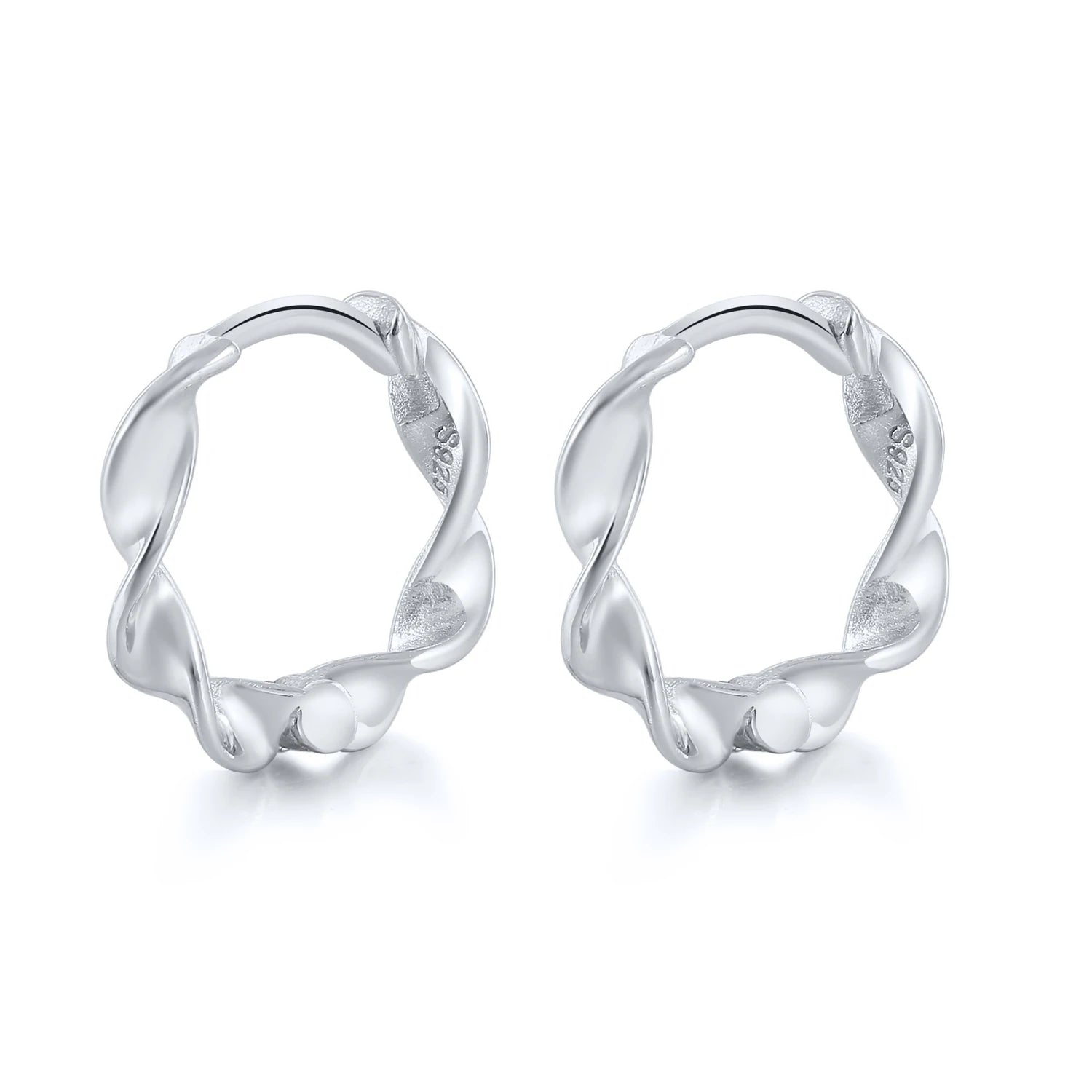 Minimalist 925 Sterling Silver Twisted Stud Earrings for Women Geometric Circle Hoops Small Earrings Helix Piercing Earings