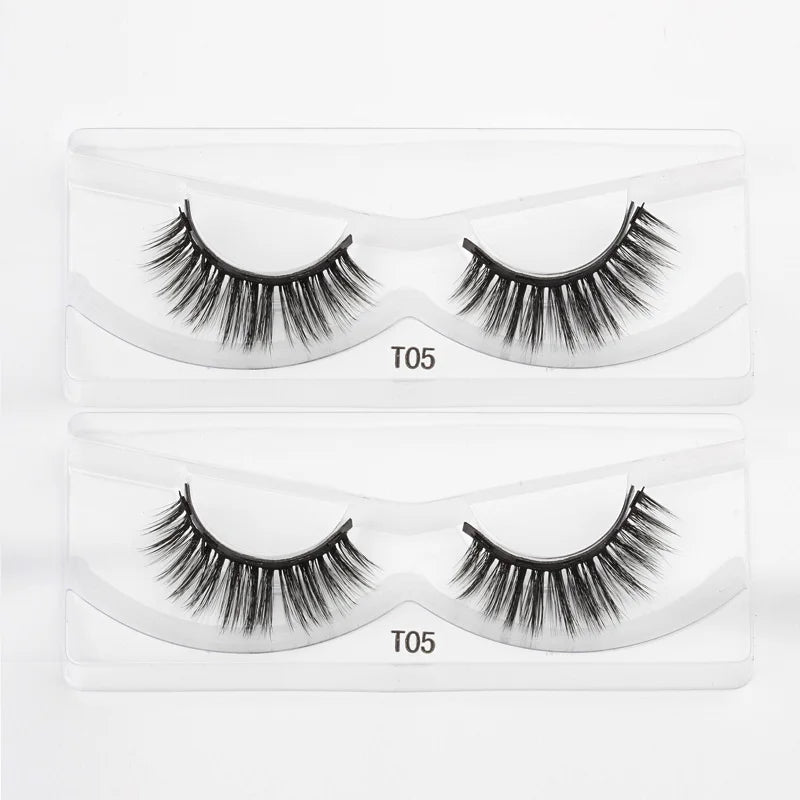 Magnetic Eyelashes Set 1/2/3 Pairs Natural Long False Eyelashes Soft Mink Lashes Waterproof Liquid Eyeliner Tweezer Makeup Tools