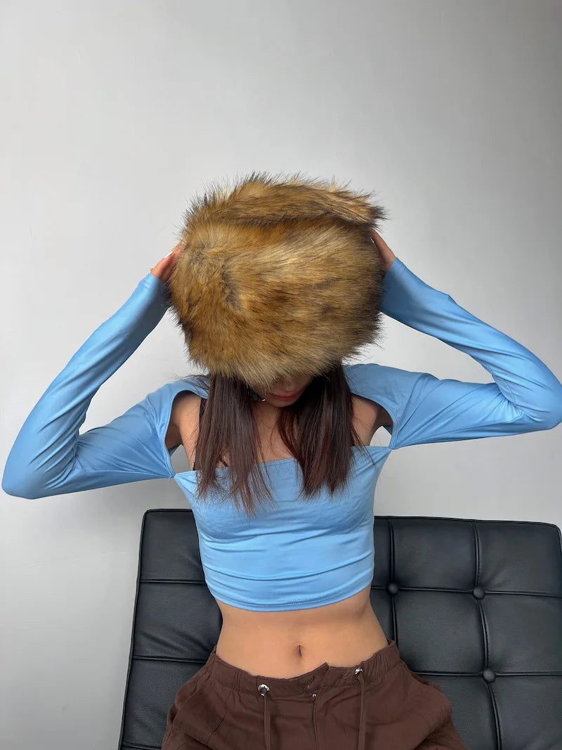 Winter Hat For Women's High Quality Imitation Mink Fur Thickened Warm Pullover Beanie Fashion Y2K Same Style Plush Flat Cap