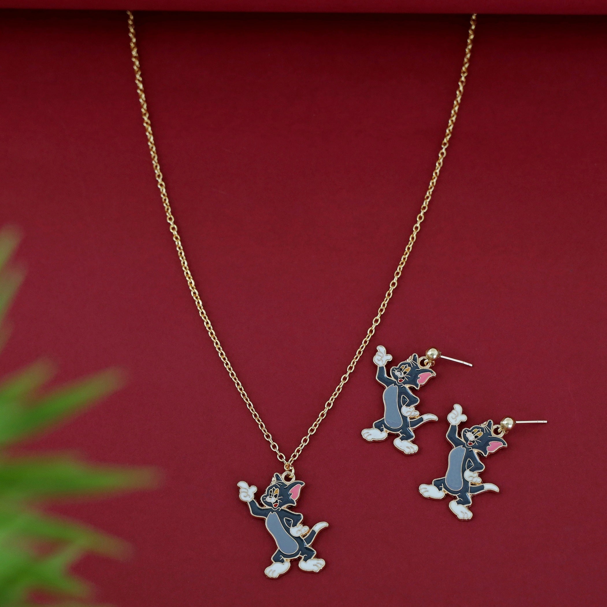 Cartoon Kids Charms Neckpiece With Earring