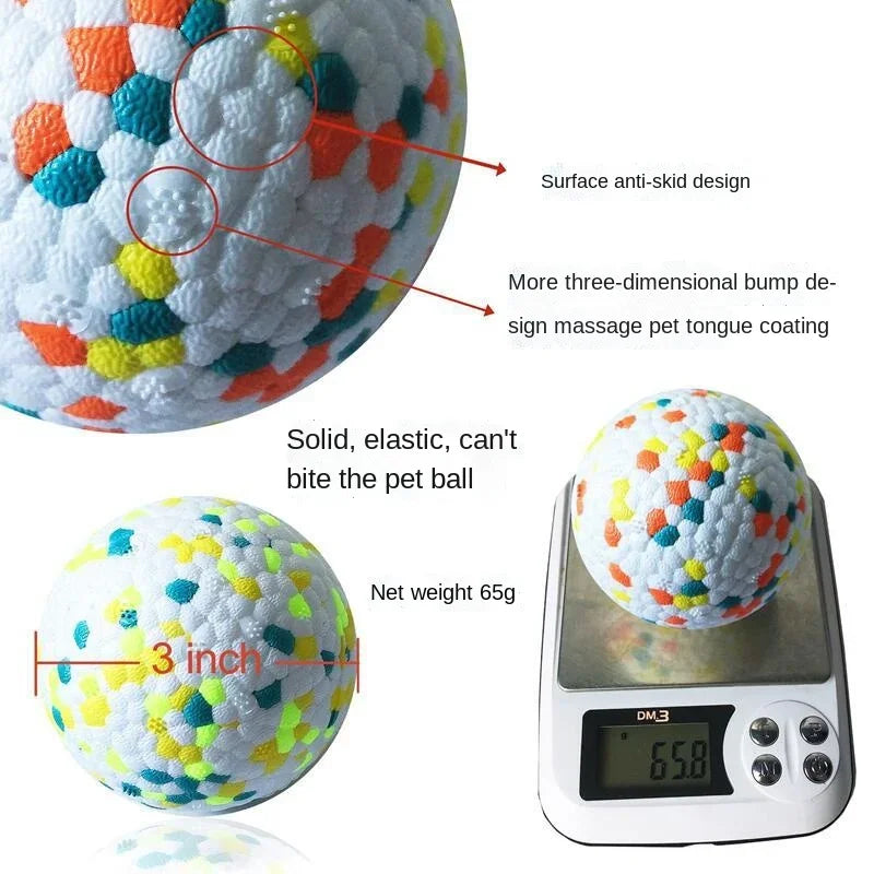 Teething Pet Toy Dog Solid Toy Ball Interactive Dog Toys Light Popcorn Ball Dog Ball Light Chew Rubber Balls High Elastic Bite