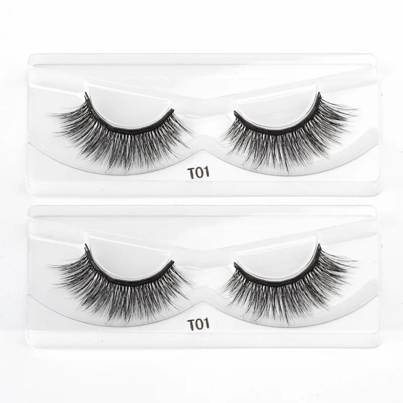 Magnetic Eyelashes Set 1/2/3 Pairs Natural Long False Eyelashes Soft Mink Lashes Waterproof Liquid Eyeliner Tweezer Makeup Tools