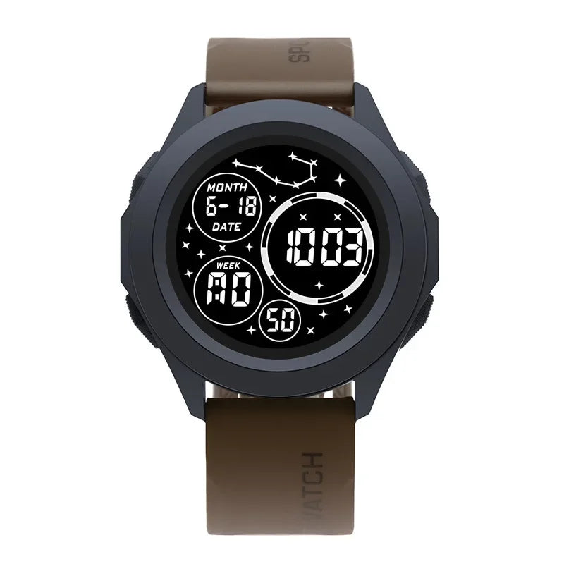 New Brand Men's Outdoor Sports Electronic Watch Student Youth Multifunctional Alarm Nightlight Digital Wristwatches Dropshipping