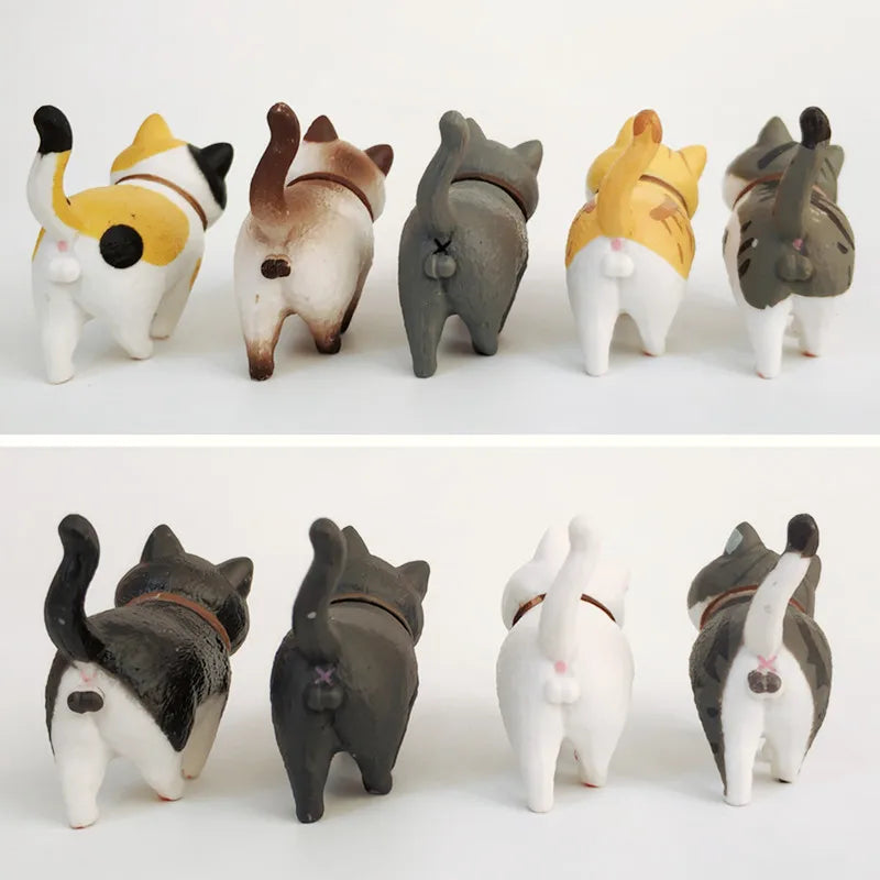 1Pcs Cute Mini PVC Animal Miniatures Japanese Bell Cat Doll Figures Toy Creative Handicraft Ornaments Home Decoration Crafts