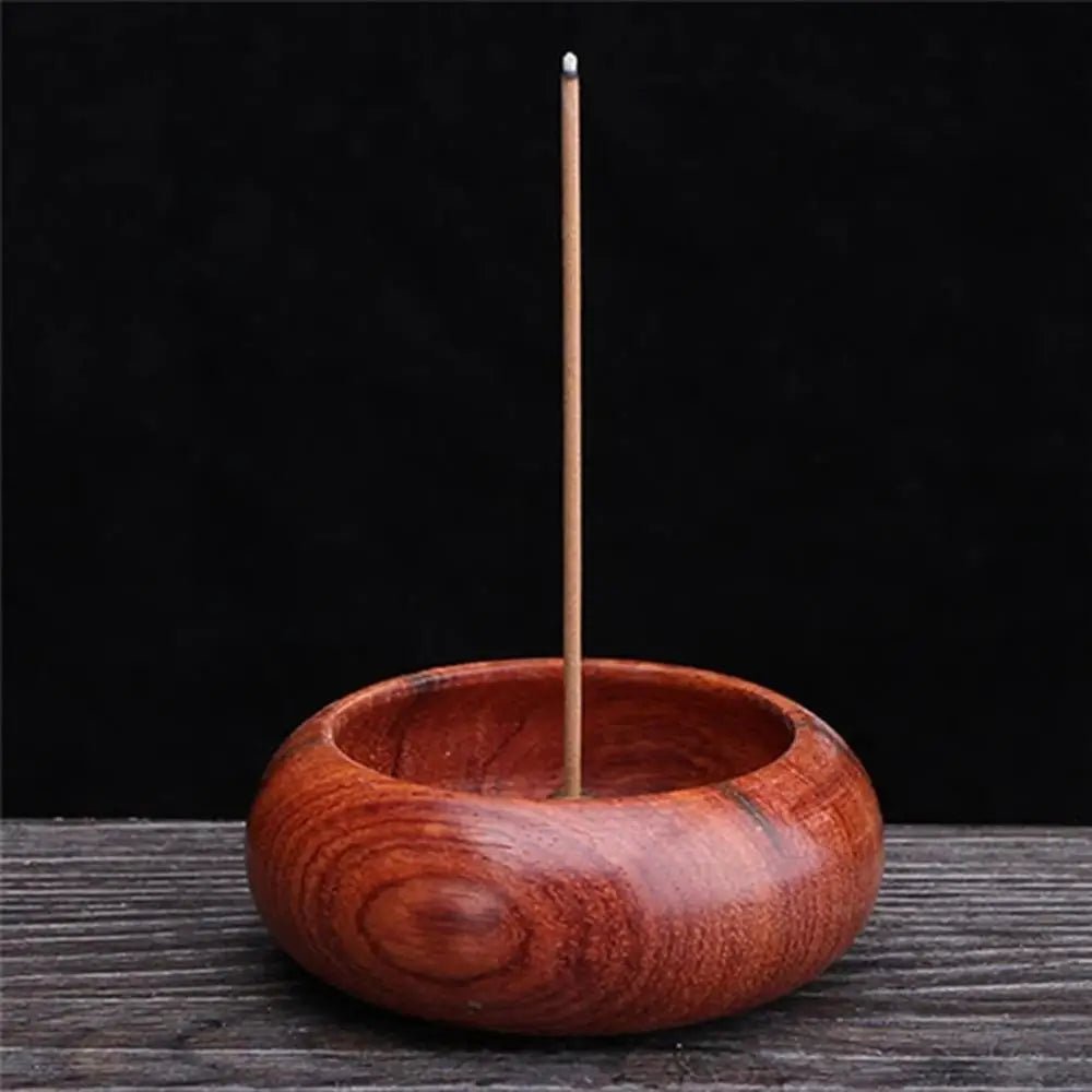 Holes Rosewood Incense Burner Stick Holder Bowl Shape Censer Home Decoration