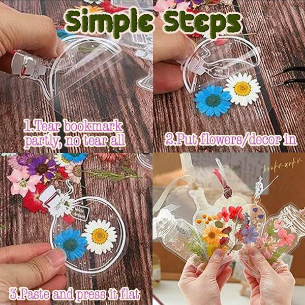 Embossed Flower Clear Bottle DIY Bookmark