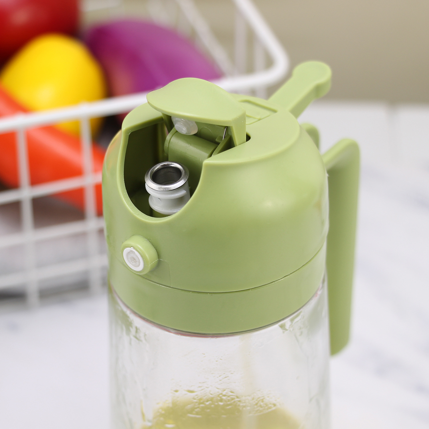 Portable Spray Bottle Spray Oil Pouring 2-in-1 Home Kitchen Glass Spray Bottle Fat Reducing Spray Bottle Shenqi