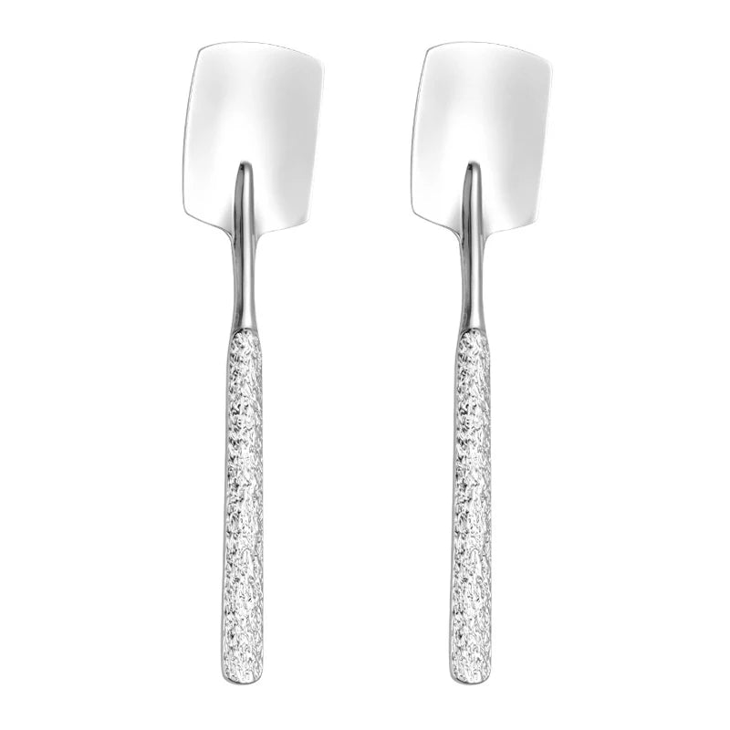 Stainless steel Shovel Spoon Hammer Handle Fork Coffee Tea Fruit Spoon Scoops Watermelon Ice Cream Dessert Spoons Tableware