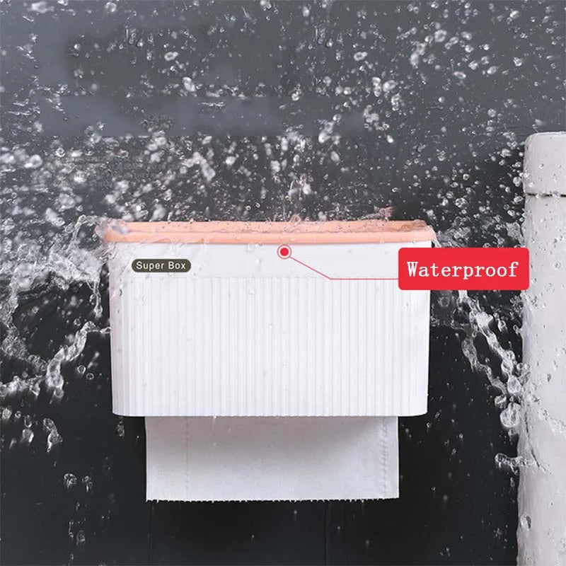 Wall Mount Toilet Paper Holder Tissue Box Waterproof Paper Towels Holder Case Storage Box Tray Portable Toilet Roll Holder