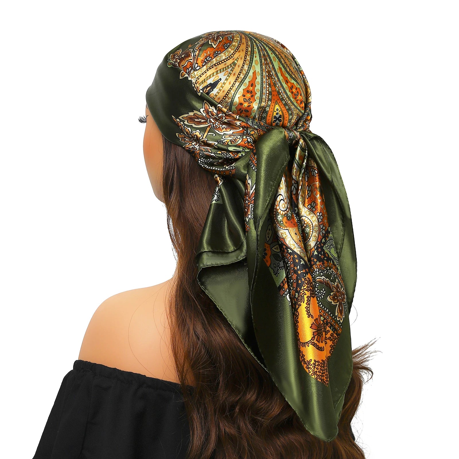 Print Headcloth Fashion Flower Square Shawls Popular 90X90CM Bandannas Four Seasons Kerchief Luxury Sunscreen Silk Scarves