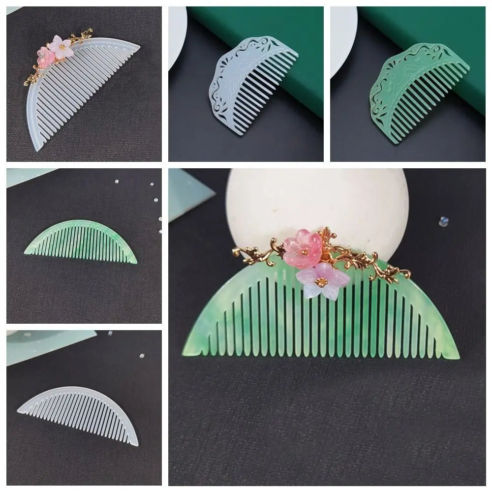 Acetic Acid Acetate Hair Comb Hairpin Flower Chinese Style Chinese Style Hair Stick Hair Sticks for Buns Imitation Jade