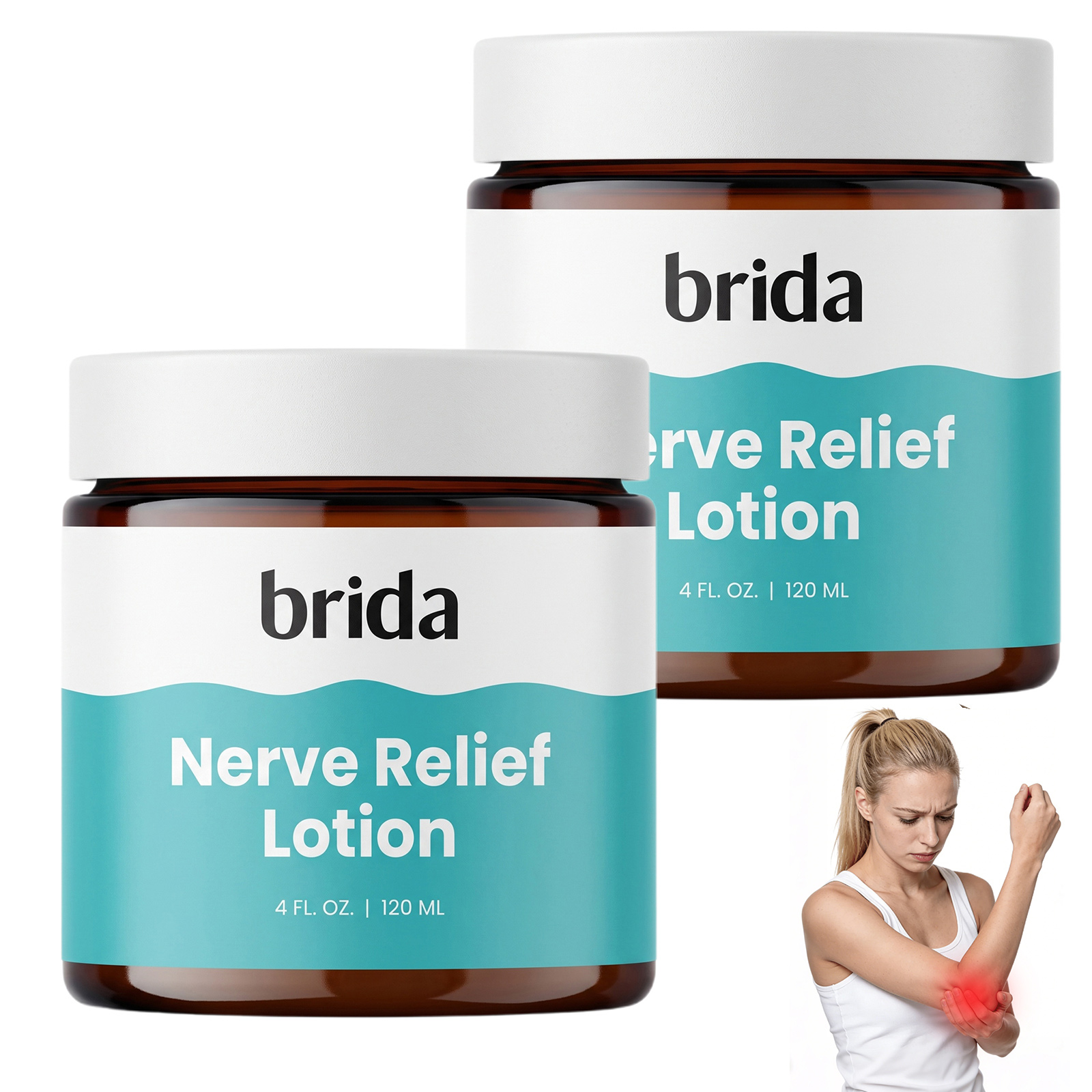 Brida Nerve Relief Lotion, Professional Magnesium Cream 120ml, Brida Neuropathy Cream, with Arnica Montana, Magnesium, Natural Plant Ingredients, for All Skin Types