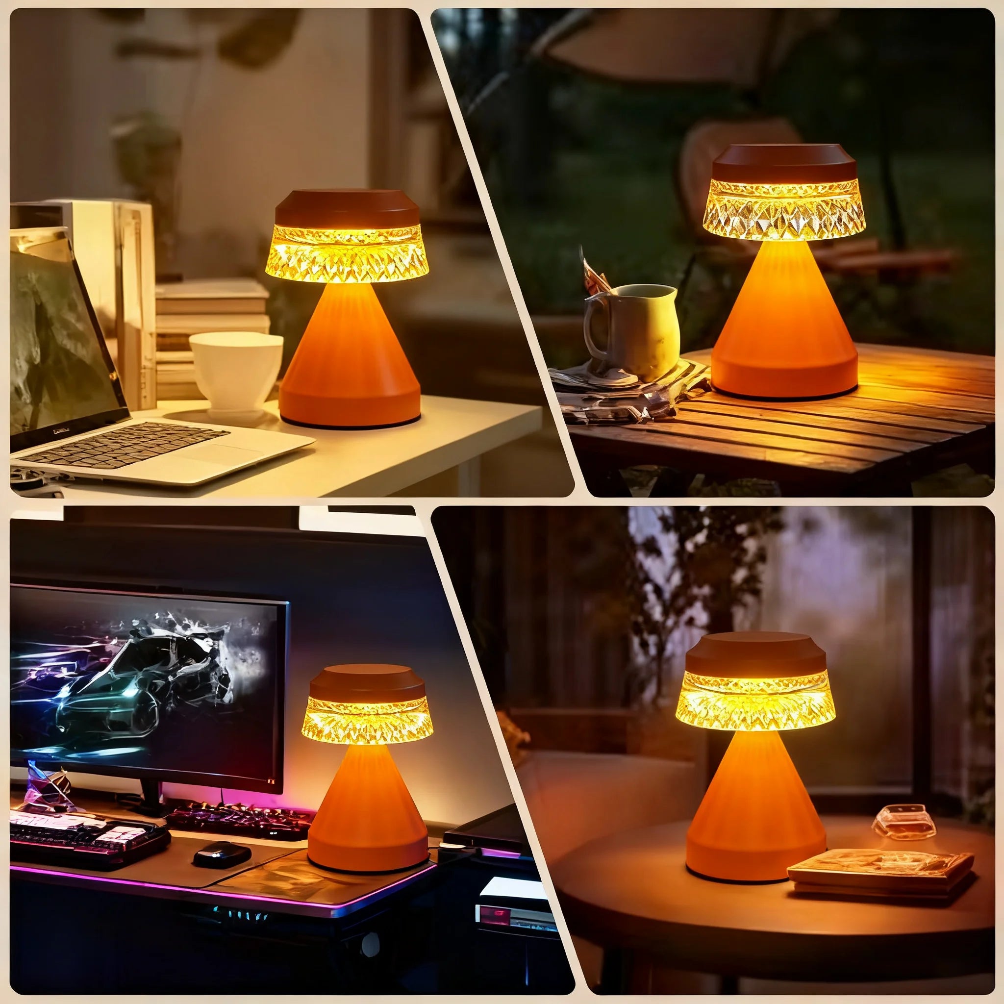Touch the night light for three lighting modes. USB rechargeable for easy portability.