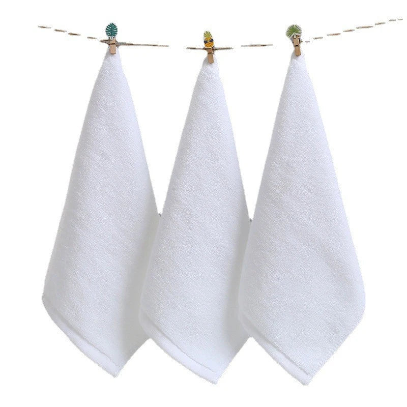 10PCS White Soft Cotton Face Towel Hotel Bath Towel Wash Cloths Hand Towels Portable Multifunctional Cleaning Towel 25cm 30cm