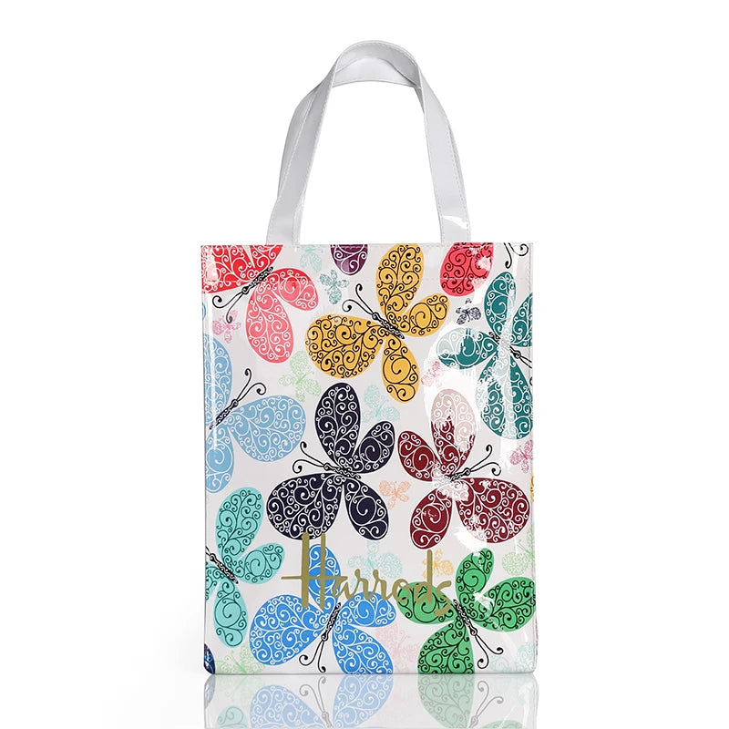 London Style PVC Reusable Shopping Purses Large Eco Friendly Flower Women's Tote Shopper Bag Summer Waterproof Beach Handbag