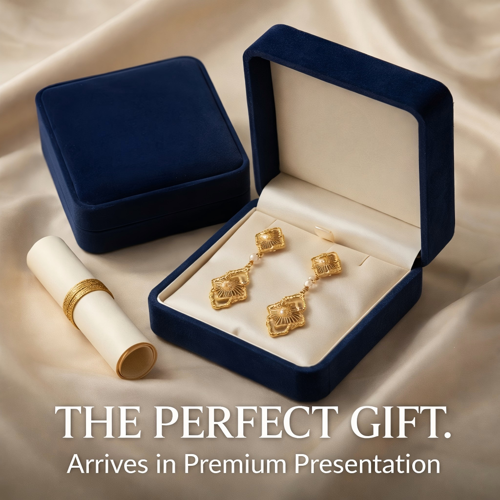 Vintage Gold Filigree Drop Earrings