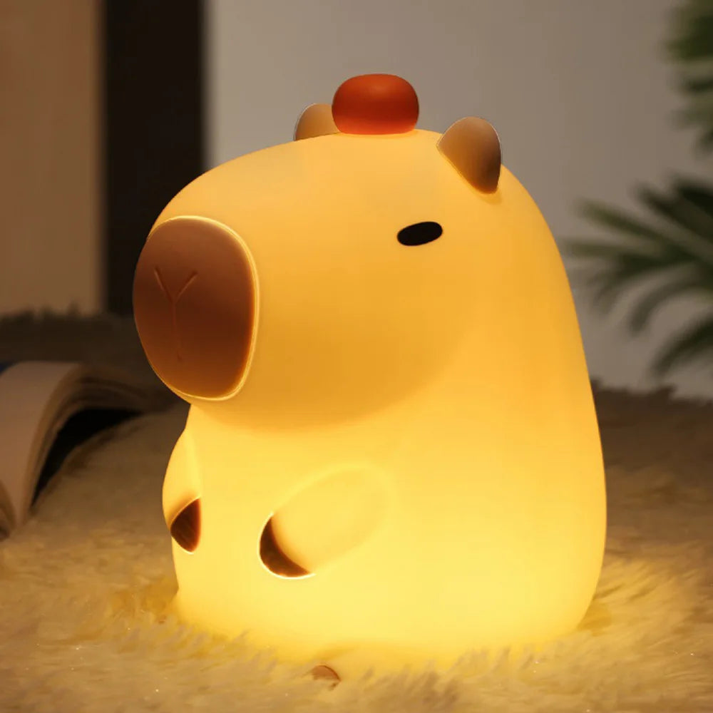 Touch Sensor Rabbit Night Light Dimmable Bedside Light Rechargeable Pat Light Table Lamp Baby Sleep Light with Timing Function