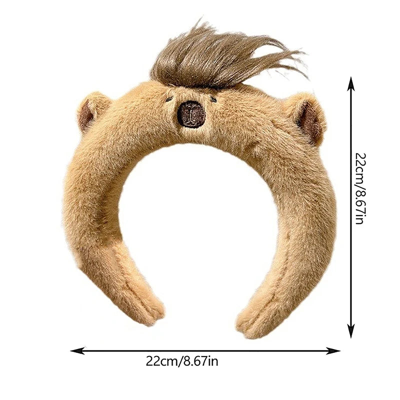 Capybara Kids Plush Headband Cartoon Anime Doll Hair Band Wash Face Bundle Hair Band Autumn/winter Headwear Girl Gift