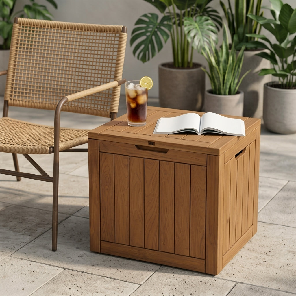 Solid Acacia Wood Outdoor Storage Box