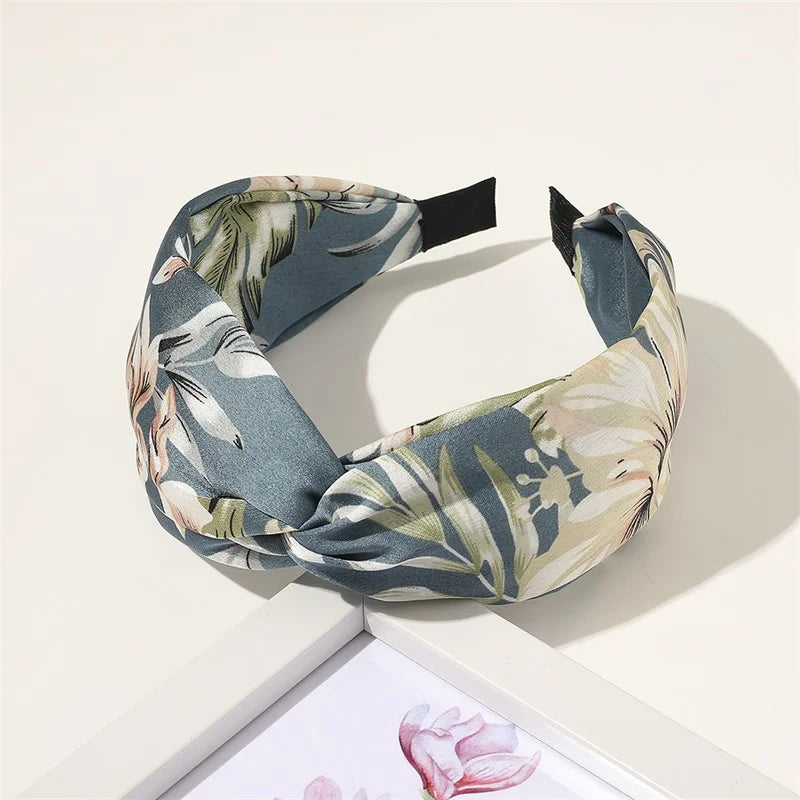 New Headband Cross Broadside Hair Bands for Women Elegant Flower Pattern Hair Hoop Bezel Headbands Hair Bands Hair Accessories