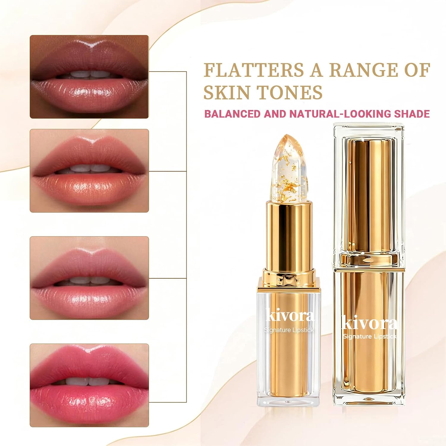 Kivora Lipstick for Mature Lips, 2026 New Kivora Signature Lipstick Color Changing Long Lasting, True Tone pH Adjusting Lipsticks, Skin-Adaptive, Deeply Moisturizing, Lighten Lip Lines