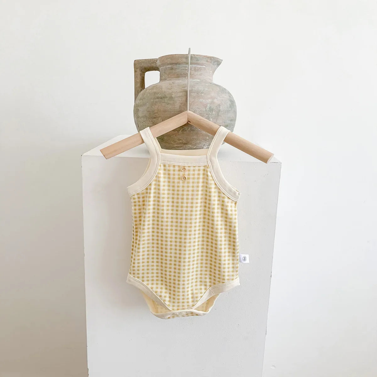 Summer Newborn Baby Girls Sleeveless Sling Plaid Outfits Cotton Soft Jumpsuits Infant Kids Casual Clothing Bodysuits