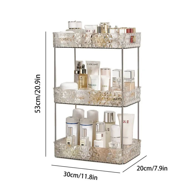 &Bathroom Organizer Shelf Acrylic Makeup Storage Rack Large Capacity Skincare Cosmetic Liptick Home Kitchen Desktop Holder