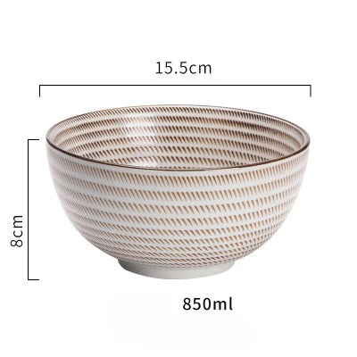 Japanese Classical Ceramic Bowls Tableware Kitchen Soup Noodle Rice Bowl Big Ramen Bowl  Spoon and Teacup