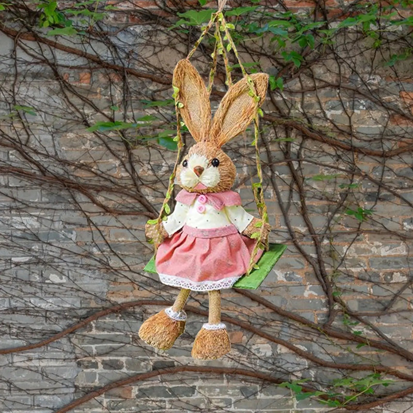 Easter Bunny Pendant Swing Rabbit Hanging Ornament for Dining Room Holiday Collections Display Home Decor Wedding Party Art Gift