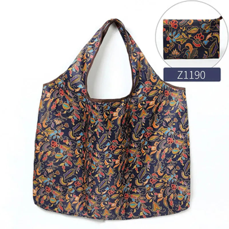 Folding Shopping Bag Eco-friendly Reusable Portable Shoulder Handbag for Travel Grocery Fashion Pocket Tote Bags