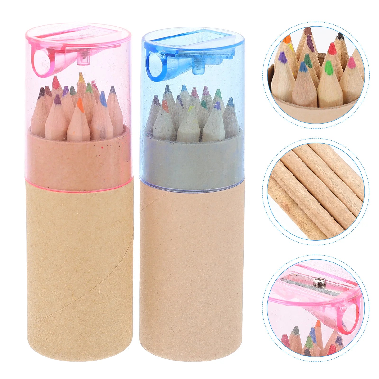 24 Pcs Coloring Colored Drawing Pencils Child for Kids Water Doodle Mat Wooden Mini Watercolor