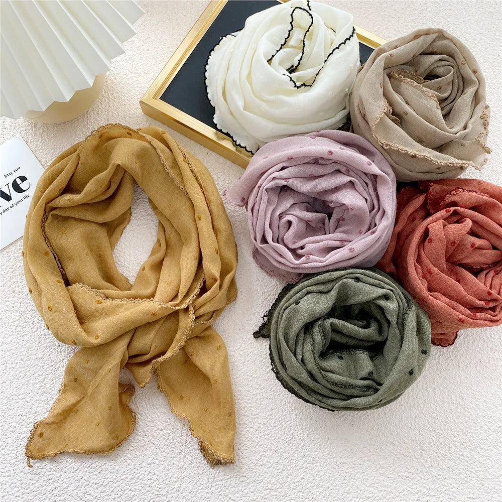 Fashion Women's Headscarf Semicircle Cotton Linen Triangle Scarf Spring Autumn Summer Neckerchief Hijab Shawl Decorative Scarf