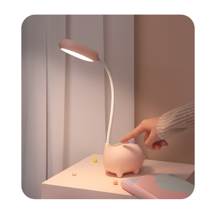 Cute small desk lamp eye protection USB rechargeable study special student dormitory bedside lamp children led desk reading light