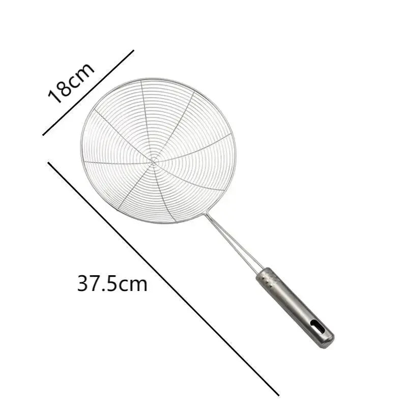 &1PC Stainless Steel Strainer Ladle Skimmer Oval Fine Mesh Oil Pot Strainers Home Kitchen Tools Strainer Oil Skim Grease Foam