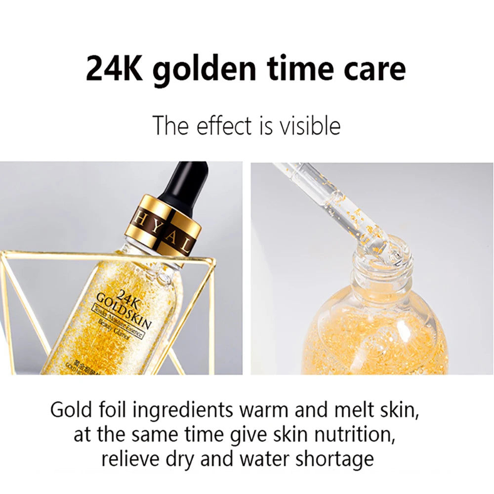 Skin Care Kit 24k Gold Essence Moisturizing Whitening Acne Anti Aging Wrinkle Beauty Face Care