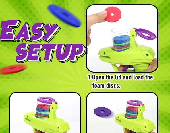 Fun Battle Flying Disc Gun Shooting Toy Set
