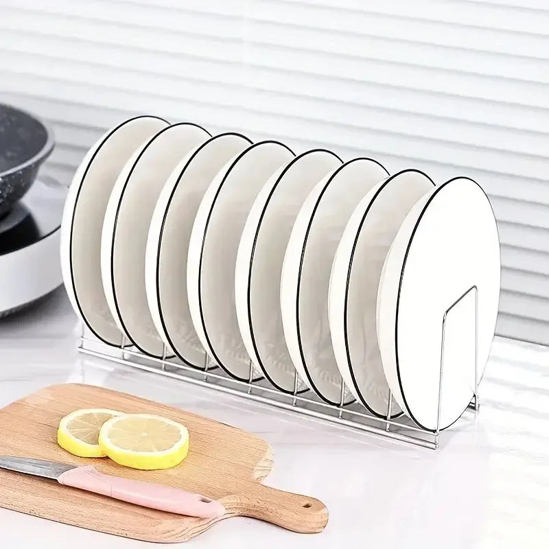 &Kitchen Bowl Dish Organizer Stainless Steel Dish Holder Home Cutlery Dishes Pot Lid Rack Household Dish Rack Kitchen Accessories