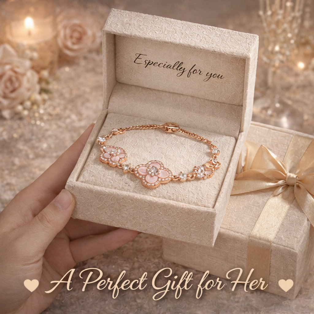 Pink Floral Adjustable Bracelet