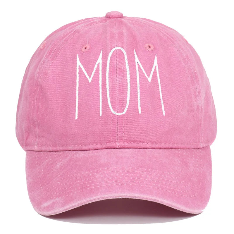 Retro Washed Cotton Baseball Caps Fashion DAD MOM Letter Embroidery Women Men Hats Outdoor Sport Visors Snapback Breathable Cap