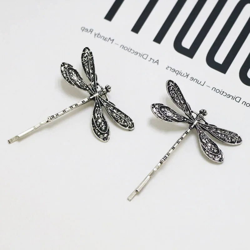 New Hairpin Hair Sticks Dragonfly ShapeTrendy Vintage Metal Hair Accessories Headwear Hairstyle for Women Jewelry H049