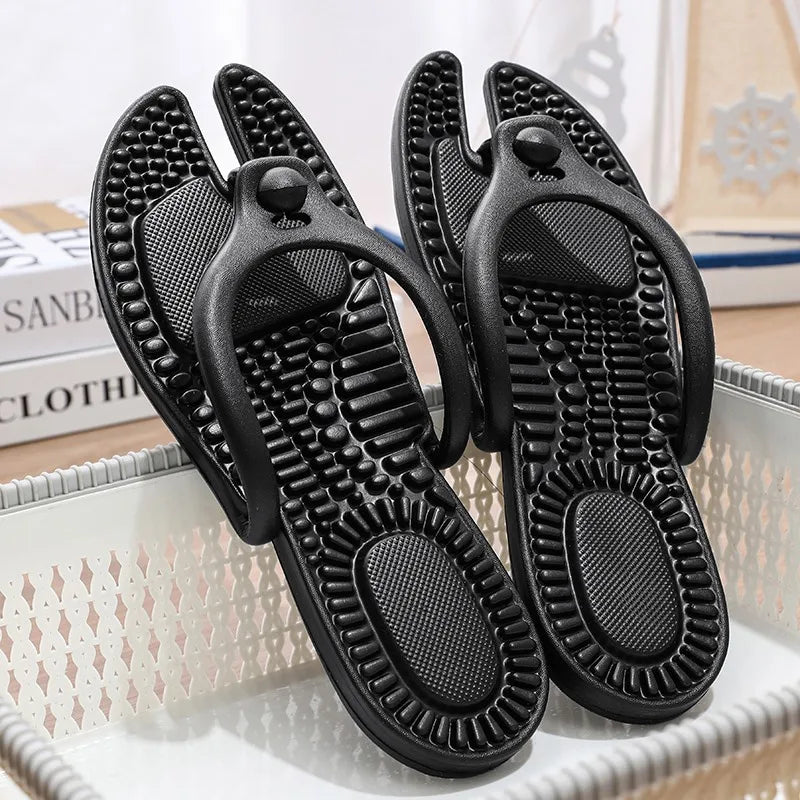 Men And women Cloud Slippers 39 Eva Foldable Travel Hotel Massage Flip Flops Summer Shose Happy Flops Bathroom Shoes Dames 2024