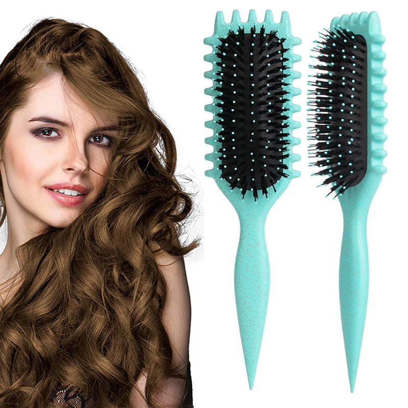 Curly Hair Brush Curl Define Styling Brus Boar Bristle Beard Comb Styling Detangling Brush For Women And Men