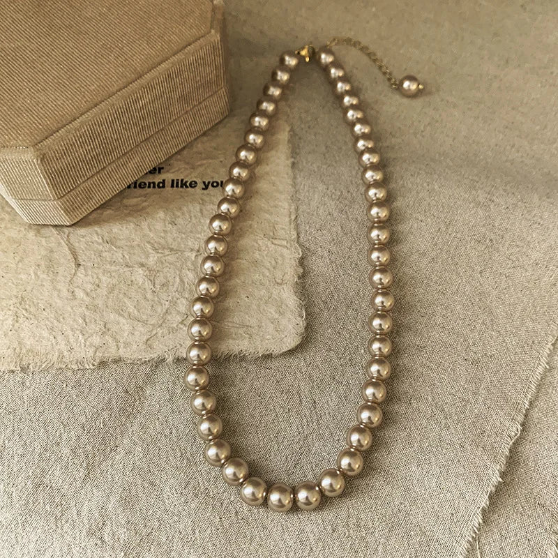 Baroque Pearl Necklace for Women Simple Fashion Collarbone Chain White Choker Necklaces Designer Wedding Jewelry Wholesale