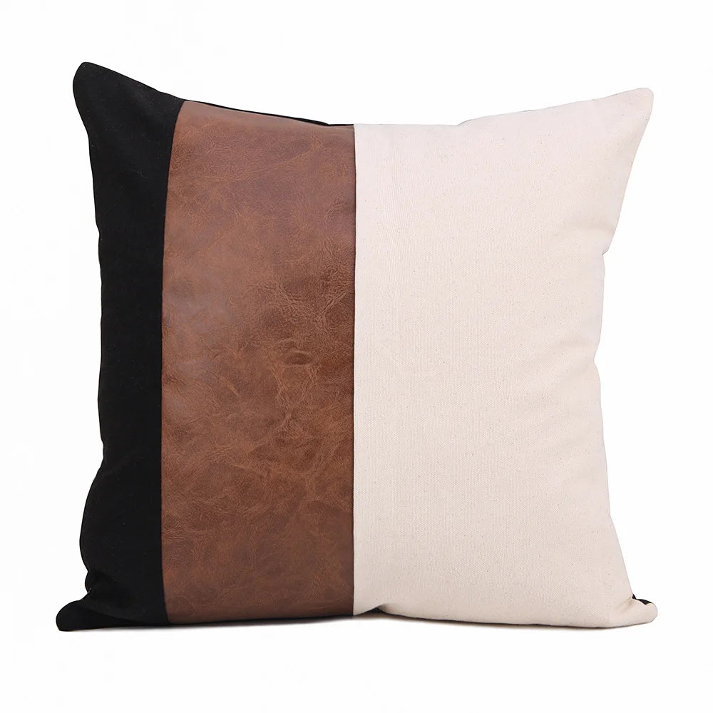 Cushion Cover Luxury Pillow Case 45*45 Sofa Decorative PU Leather Cushion For Living Room Bedroom Car Decor New